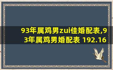 93年属鸡男zui佳婚配表,93年属鸡男婚配表 192.168.0.1